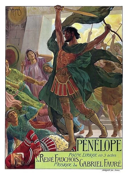 Poster for the Opera Pénélope by Gabriel Fauré, 1913. Creator: Rochegrosse, Georges Antoine (1859-1938)