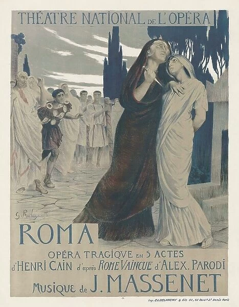 Poster for the Opera Roma by Jules Massenet, 1912. Creator: Rochegrosse, Georges Antoine (1859-1938)