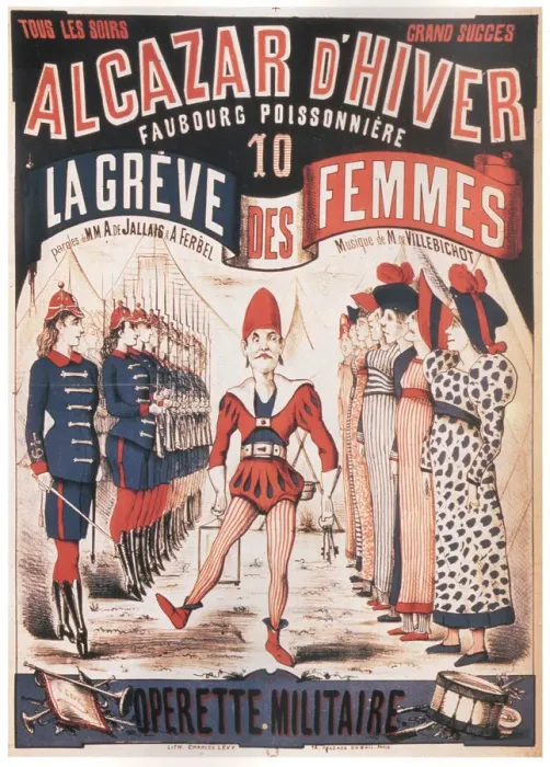 Framed Print : Poster for the Operetta La Greve des femmes by A. de Villebichot, 1879-1880. Artist: Levy, Charles (1820-1899) Framed Print : Poster for the Operetta La Greve des femmes by A. de Villebichot, 1879-1880. Artist: Levy, Charles (1820-1899)