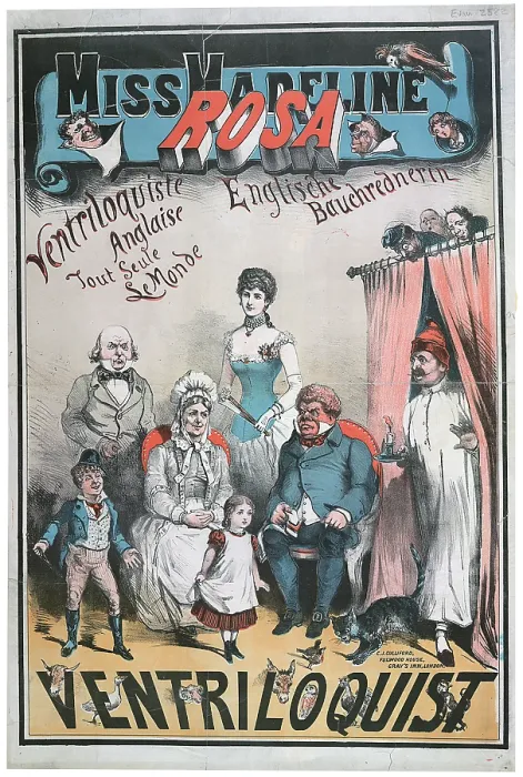 Framed Print : A poster for a performance by Miss Madeline Rosa, ventriloquist, 1883. Creator: Unknown Framed Print : A poster for a performance by Miss Madeline Rosa, ventriloquist, 1883. Creator: Unknown