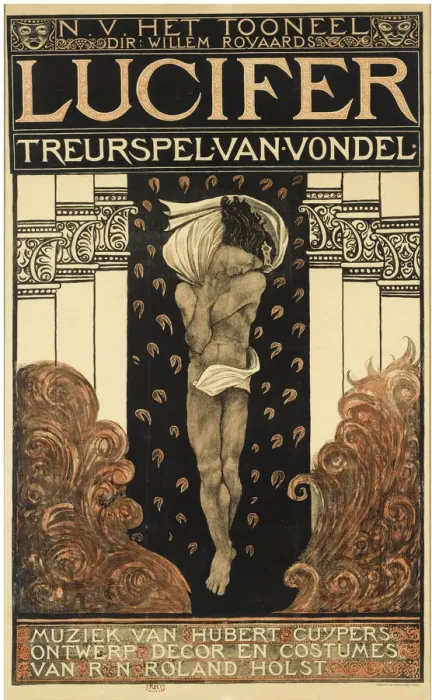 Framed Print : Poster for the play Lucifer, 1910. Artist: Holst, Richard Roland (1868-1938) Framed Print : Poster for the play Lucifer, 1910. Artist: Holst, Richard Roland (1868-1938)