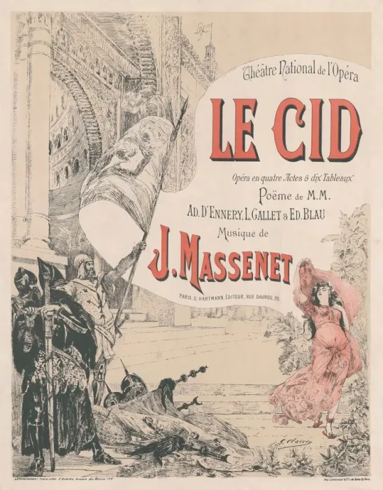 Framed Print : Poster for the premiere of the Opera Le Cid by Jules Massenet, 1885 Framed Print : Poster for the premiere of the Opera Le Cid by Jules Massenet, 1885