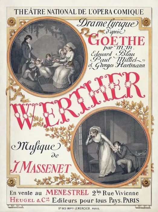 Framed Print : Poster for the premiere of the Opera Werther by Jules Massenet, 1893. Creator: Grasset, Eugène (1841-1917) Framed Print : Poster for the premiere of the Opera Werther by Jules Massenet, 1893. Creator: Grasset, Eugène (1841-1917)