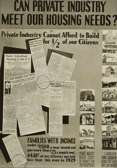 Framed Print : Poster by Record Section, Suburban Resettlement Administration, 1935-12. Creator: Arthur Rothstein Framed Print : Poster by Record Section, Suburban Resettlement Administration, 1935-12. Creator: Arthur Rothstein