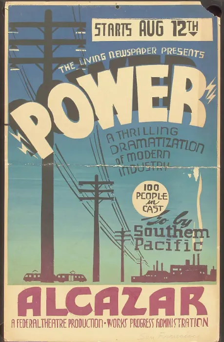 Framed Print : Poster from San Francisco production of Power (Alcazar), [193-]. Creator: Unknown