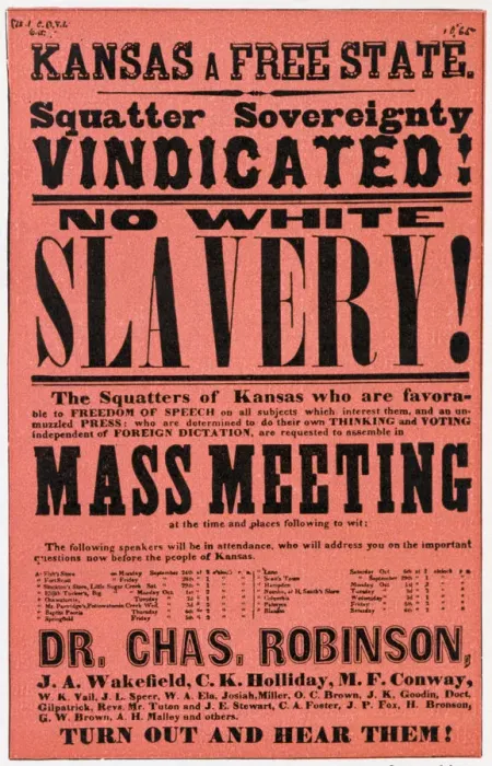 Framed Print : Poster against slavery in Kansas, 19th century Framed Print : Poster against slavery in Kansas, 19th century