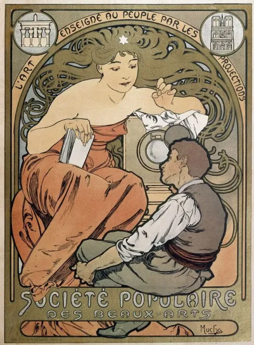 Framed Print : Poster for the Societe Populaire des Beaux Arts, 1897. Artist: Alphonse Mucha Framed Print : Poster for the Societe Populaire des Beaux Arts, 1897. Artist: Alphonse Mucha
