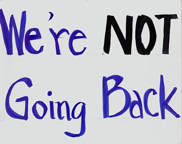 Poster from Womens March on Washington with We re NOT going back”