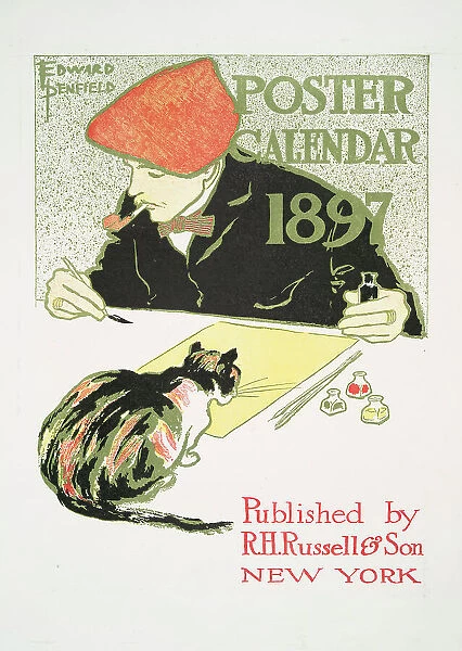 Posters Calendar 1897, Published by R.H.Russell & Son New York, c1897. Creator: Edward Penfield. Posters Calendar 1897, Published by R.H.Russell & Son New York, c1897. Creator: Edward Penfield