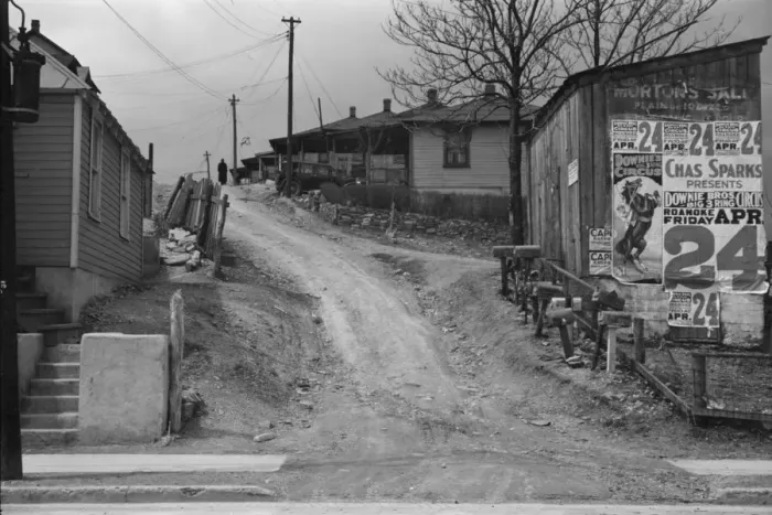 Framed Print : Posters covering a building near Lynchburg to advertise a Downie Bros. circus, 1936. Creator: Walker Evans Framed Print : Posters covering a building near Lynchburg to advertise a Downie Bros. circus, 1936. Creator: Walker Evans