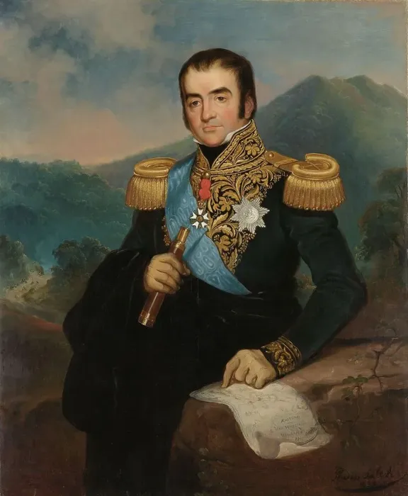 Framed Print : Posthumous Portrait of Herman Willem Daendels, Governor-General of the Dutch East Indies, 1838. Creator: Raden Saleh Framed Print : Posthumous Portrait of Herman Willem Daendels, Governor-General of the Dutch East Indies, 1838. Creator: Raden Saleh
