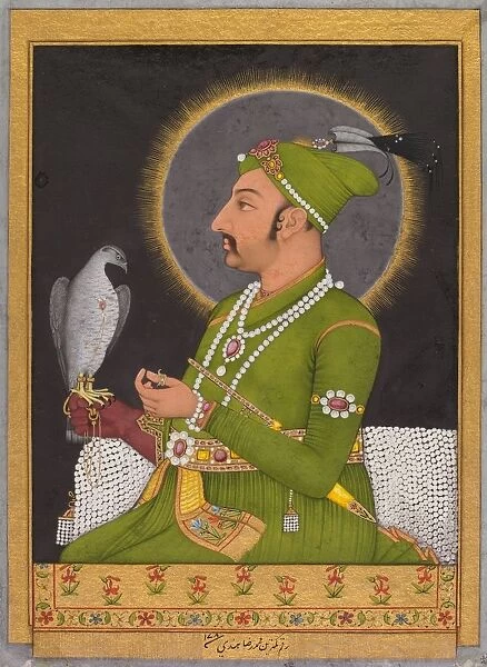 Posthumous portrait of the Mughal emperor Muhammad Shah (reigned 1719-1748)... (recto), 1764