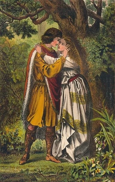 Posthumus. My queen! My mistress! O lady weep no more. Cymbeline: Act I, Scene I, c1875. Artist: Robert Charles Dudley