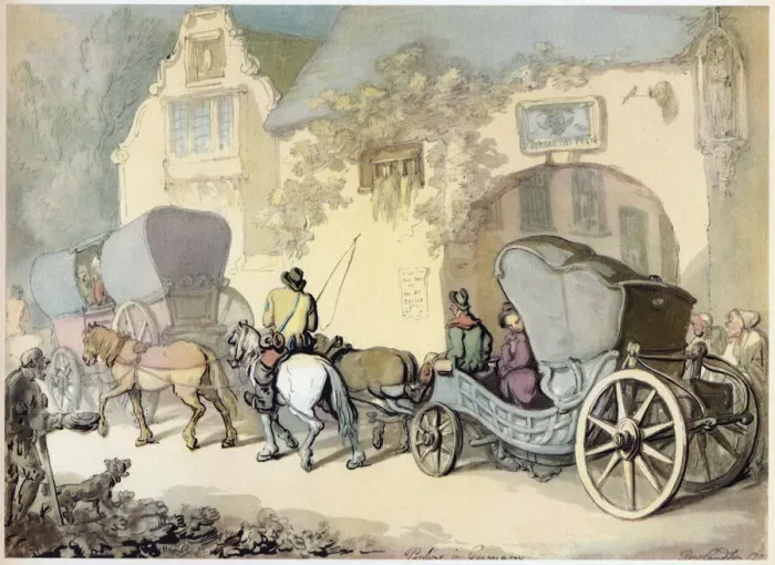 Framed Print : Posting in Germany, c1780-1825. Creator: Thomas Rowlandson Framed Print : Posting in Germany, c1780-1825. Creator: Thomas Rowlandson