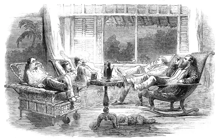 Framed Print : A Postprandial Scene at Manilla, 1857. Creator: Unknown Framed Print : A Postprandial Scene at Manilla, 1857. Creator: Unknown