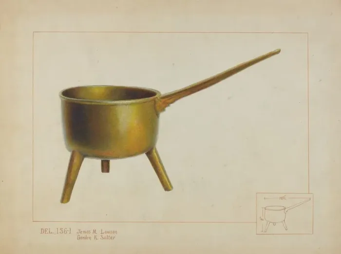Framed Print : Pot with Legs, c. 1937. Creator: Irene Lawson Framed Print : Pot with Legs, c. 1937. Creator: Irene Lawson