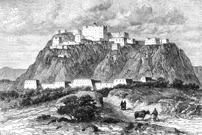 Framed Print : The Potala palace in Lhasa, Tibet, in the 17th century, (c1890) Framed Print : The Potala palace in Lhasa, Tibet, in the 17th century, (c1890)