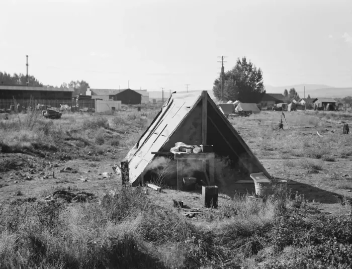 Framed Print : One of the forty potato camps in open field... Malin, Klamath County, Oregon, 1939. Creator: Dorothea Lange Framed Print : One of the forty potato camps in open field... Malin, Klamath County, Oregon, 1939. Creator: Dorothea Lange