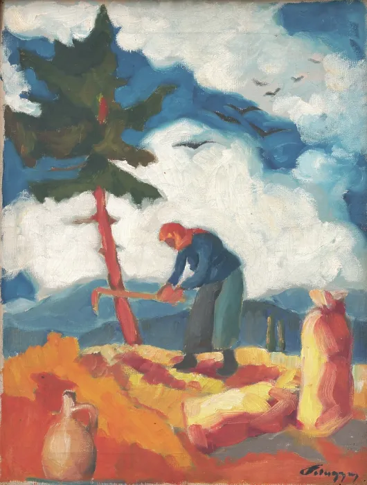 Framed Print : Potato digger, c1932. Creator: Zolo Palugyay Framed Print : Potato digger, c1932. Creator: Zolo Palugyay