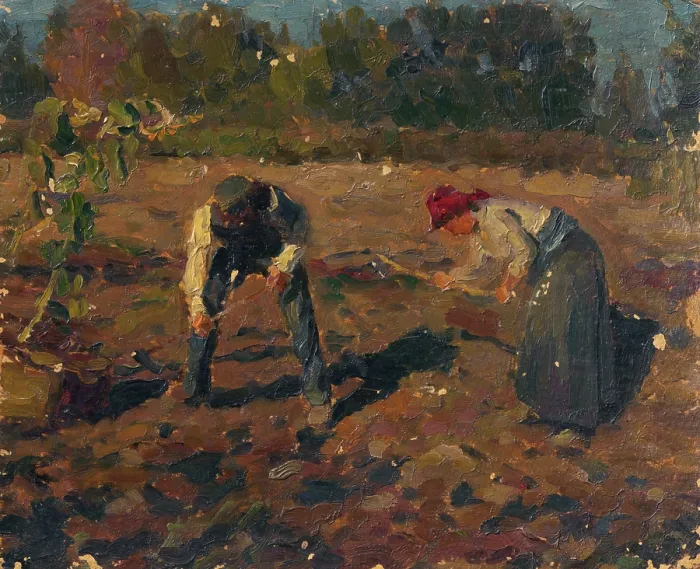 Framed Print : Potato Digging, around 1935. Creator: Teodor Jozef Mousson