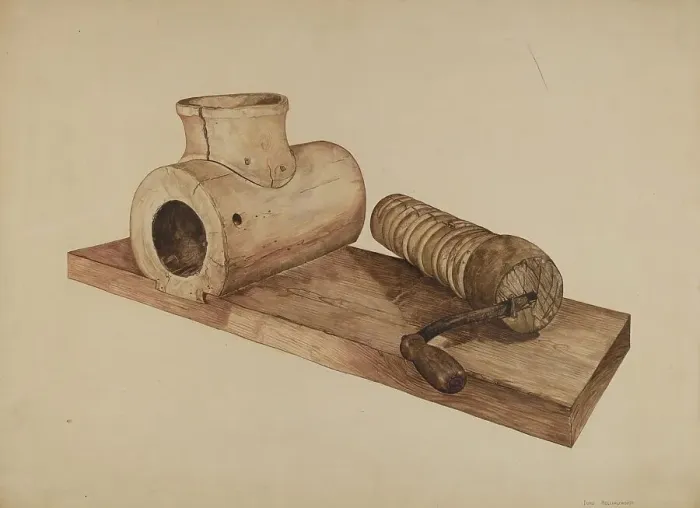 Framed Print : Potato Grinder, c. 1940. Creator: Doris Hollingsworth Framed Print : Potato Grinder, c. 1940. Creator: Doris Hollingsworth