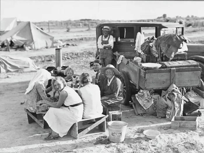 Framed Print : Potato harvesters, Kern County, California, 1935. Creator: Dorothea Lange Framed Print : Potato harvesters, Kern County, California, 1935. Creator: Dorothea Lange