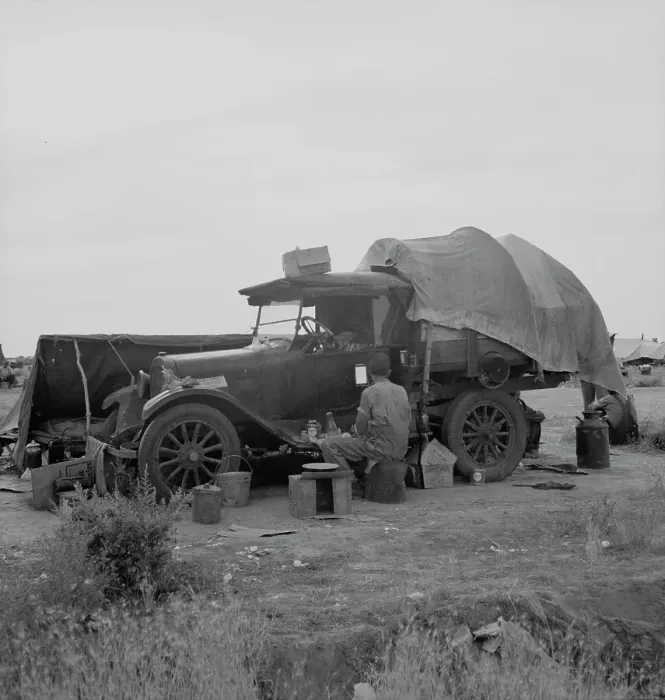 Framed Print : Potato picker in camp near Shafter, California, 1937. Creator: Dorothea Lange Framed Print : Potato picker in camp near Shafter, California, 1937. Creator: Dorothea Lange