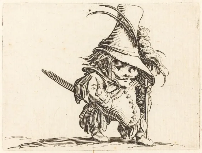 Framed Print : The Potbellied Man with the Tall Hat, c. 1622. Creator: Jacques Callot Framed Print : The Potbellied Man with the Tall Hat, c. 1622. Creator: Jacques Callot