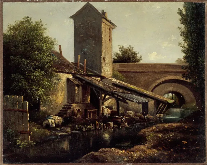 Framed Print : Poterne des Peupliers, c1860. Creator: Jean-Baptiste Arthur Calame Framed Print : Poterne des Peupliers, c1860. Creator: Jean-Baptiste Arthur Calame