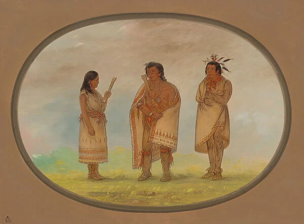 Three Potowotomie Indians, 1861  /  1869. Creator: George Catlin