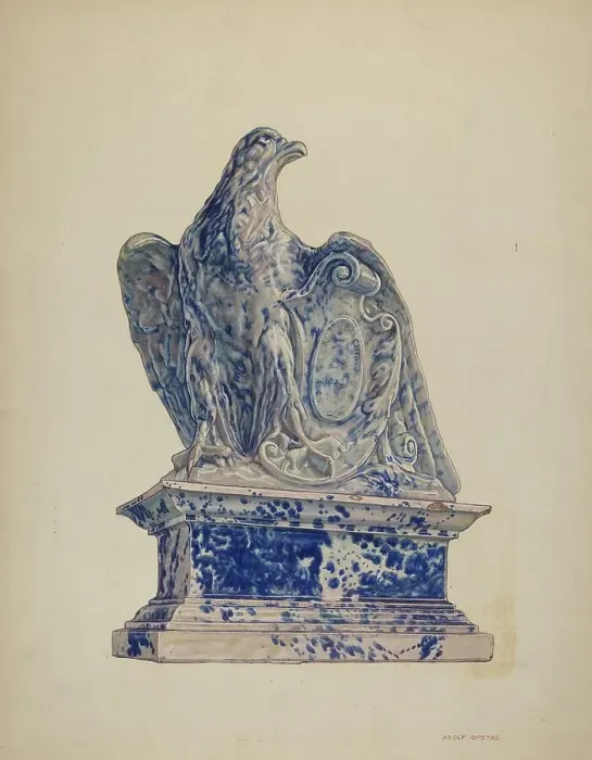 Framed Print : Potpourri Jar: Eagle, c. 1941. Creator: Adolph Opstad Framed Print : Potpourri Jar: Eagle, c. 1941. Creator: Adolph Opstad