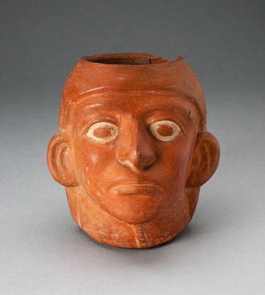Potrait Jar of a Ruler Wearing Simple Headdress, 100 B. C.  /  A. D. 500. Creator: Unknown