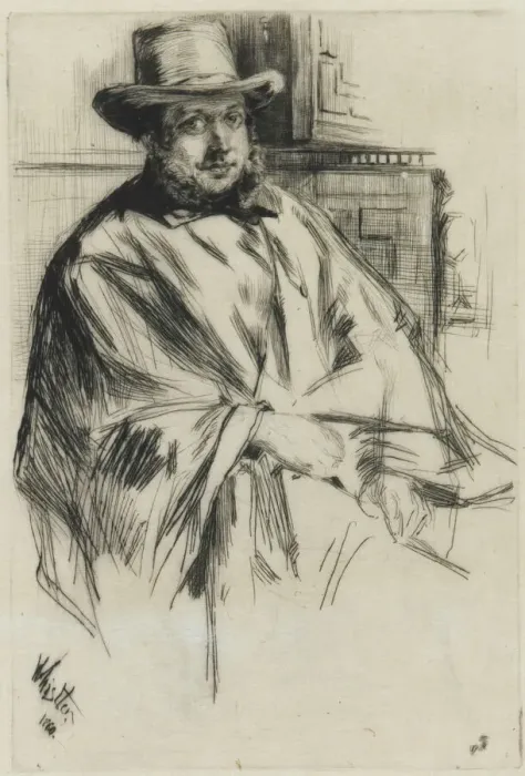 Framed Print : Potrait of a man, 1860. Creator: James Abbott McNeill Whistler Framed Print : Potrait of a man, 1860. Creator: James Abbott McNeill Whistler