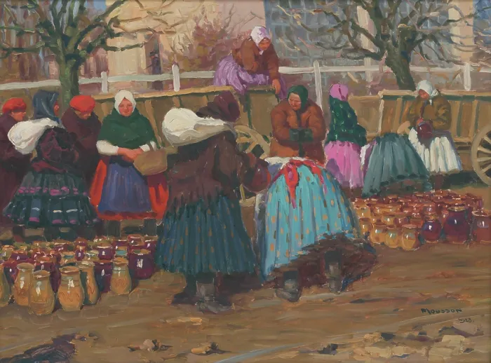Framed Print : Pots at the market, 1923. Creator: Teodor Jozef Mousson Framed Print : Pots at the market, 1923. Creator: Teodor Jozef Mousson