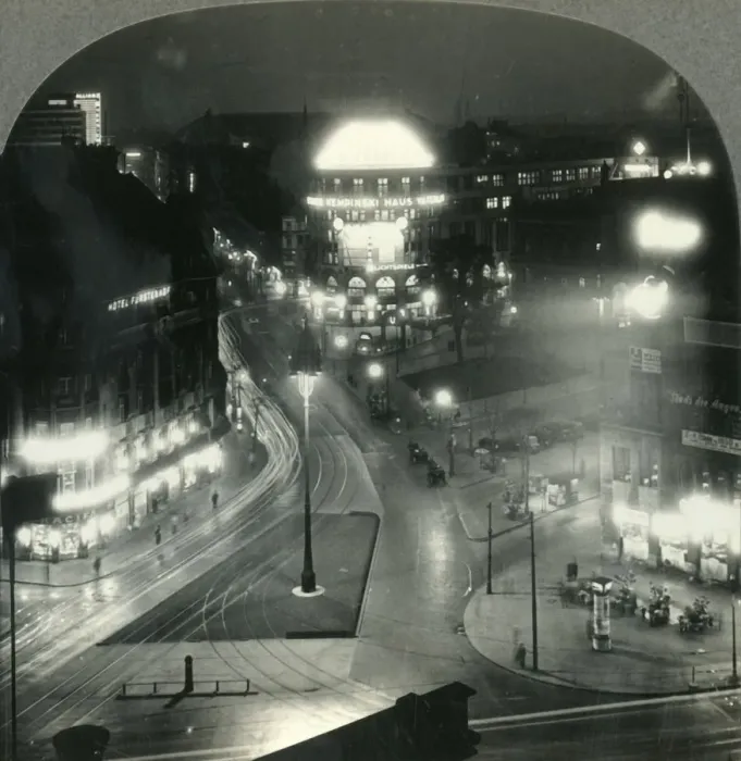 Framed Print : Potsdammer Platz at Night, the Center of Berlins Gay Night Life, Germany, c1930s Framed Print : Potsdammer Platz at Night, the Center of Berlins Gay Night Life, Germany, c1930s