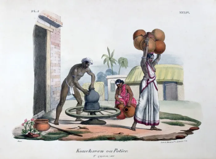 Framed Print : Potter, 1828. Artist: Marlet et Cie Framed Print : Potter, 1828. Artist: Marlet et Cie