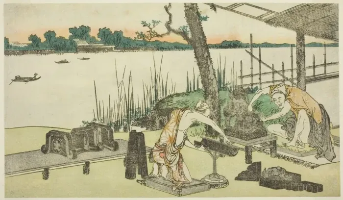Framed Print : Potters at Work - Imado, Japan, c. 1808. Creator: Hokusai Framed Print : Potters at Work - Imado, Japan, c. 1808. Creator: Hokusai