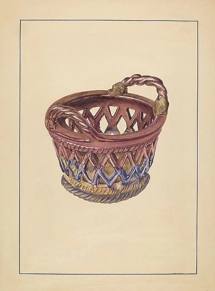 Pottery Basket, c. 1937. Creator: Angelo Bulone
