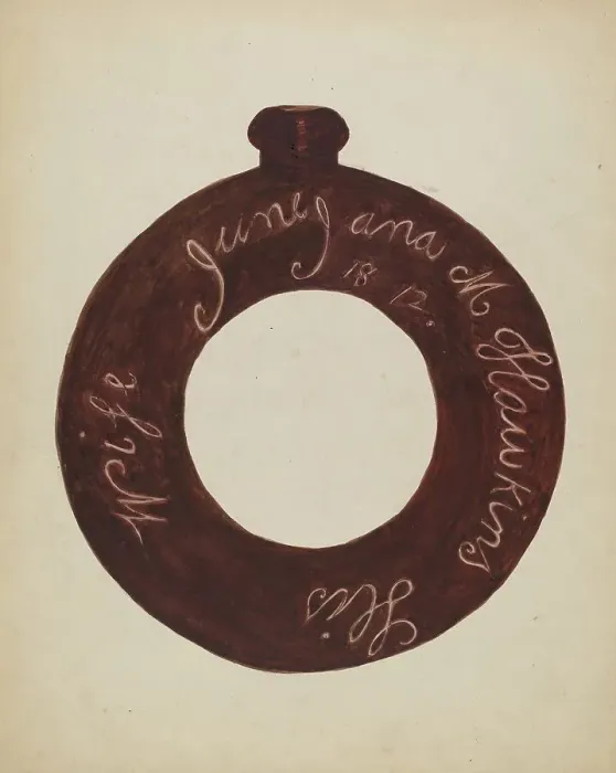 Framed Print : Pottery Bottle, c. 1936. Creator: Willoughby Ions Framed Print : Pottery Bottle, c. 1936. Creator: Willoughby Ions