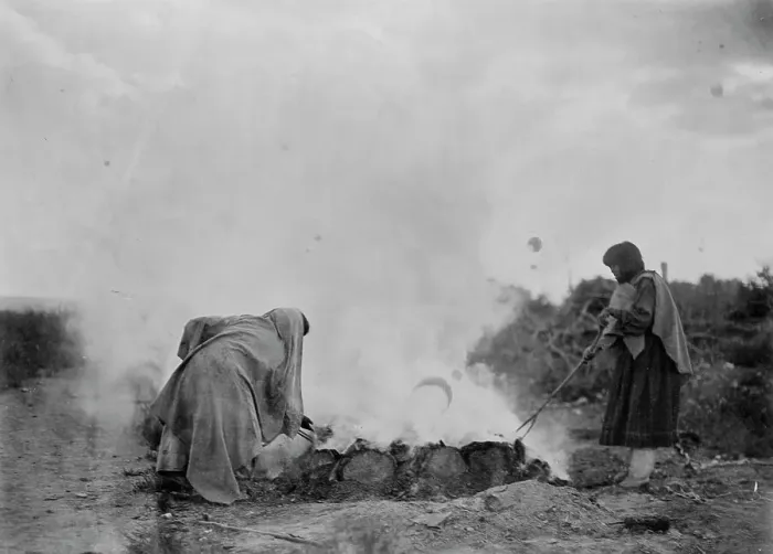 Framed Print : Pottery burners at Santa Clara, c1905. Creator: Edward Sheriff Curtis Framed Print : Pottery burners at Santa Clara, c1905. Creator: Edward Sheriff Curtis