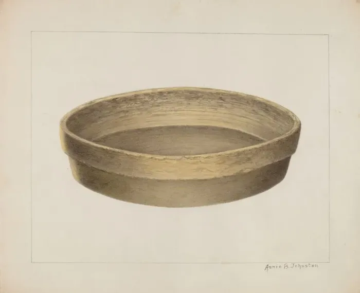 Framed Print : Pottery Flat Bowl, c. 1938. Creator: Annie B Johnston Framed Print : Pottery Flat Bowl, c. 1938. Creator: Annie B Johnston