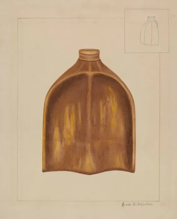 Framed Print : Pottery Foot Warmer, c. 1937. Creator: Annie B Johnston Framed Print : Pottery Foot Warmer, c. 1937. Creator: Annie B Johnston