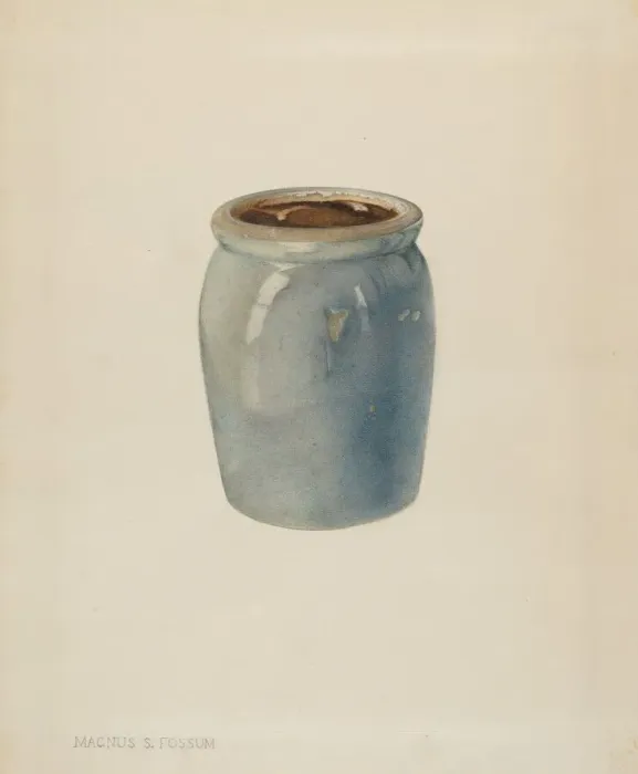 Framed Print : Pottery Jam Jar, c. 1938. Creator: Magnus S. Fossum Framed Print : Pottery Jam Jar, c. 1938. Creator: Magnus S. Fossum