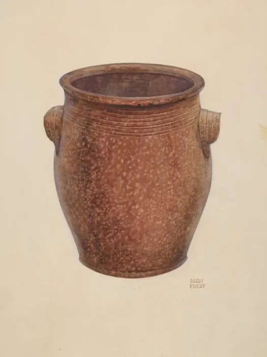 Framed Print : Pottery Jar, c. 1939. Creator: Bisby Finley Framed Print : Pottery Jar, c. 1939. Creator: Bisby Finley