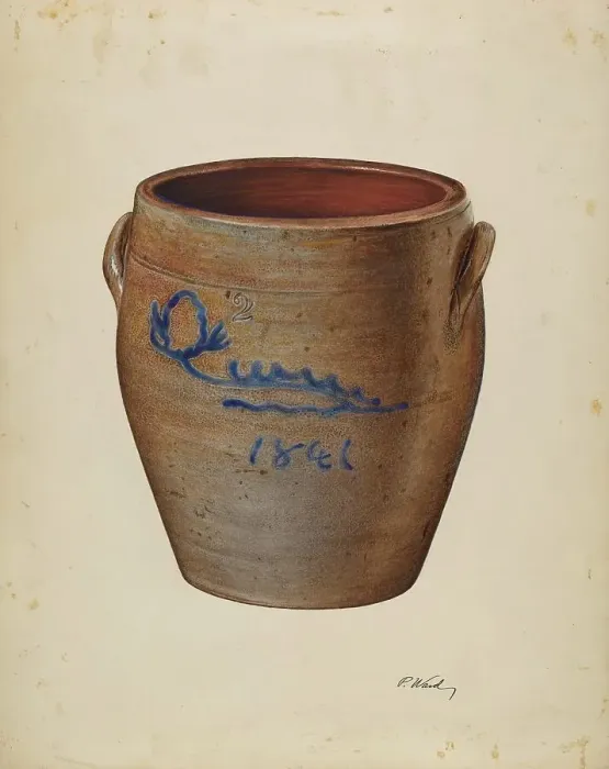 Framed Print : Pottery Jar, c. 1940. Creator: Paul Ward Framed Print : Pottery Jar, c. 1940. Creator: Paul Ward