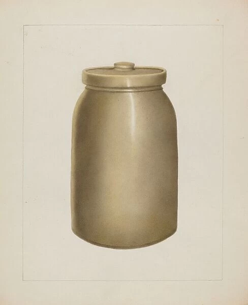 Pottery Jar with Lid, c. 1938. Creator: Annie B Johnston