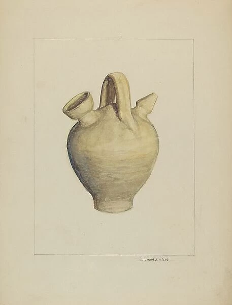 Pottery Jug, c. 1937. Creator: Michael J. Miceli