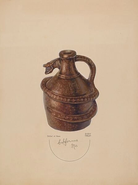 Pottery Jug, c. 1938. Creator: Bisby Finley
