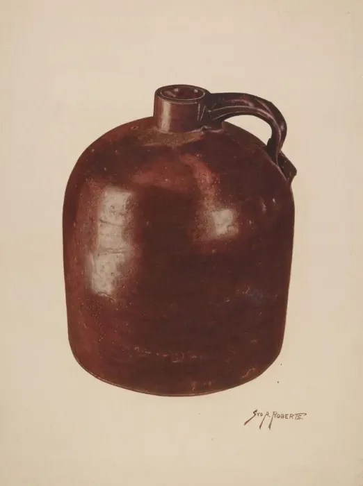 Framed Print : Pottery Jug, c. 1941. Creator: Sydney Roberts Framed Print : Pottery Jug, c. 1941. Creator: Sydney Roberts