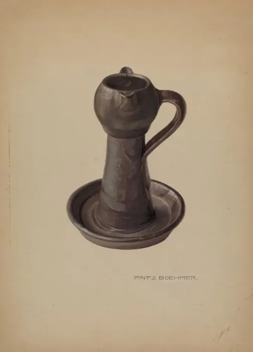 Framed Print : Pottery Lamp, c. 1938. Creator: Fritz Boehmer Framed Print : Pottery Lamp, c. 1938. Creator: Fritz Boehmer